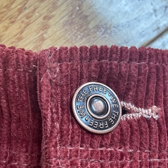 We The Free Free People FP Clifton Cord Wide Leg Jeans Rusty Red reindeer Sz 25 - Picture 16 of 16